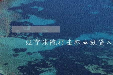 辽宁法院打击职业放贷人