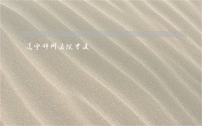 辽宁锦州法院才波 辽宁锦州法院才波