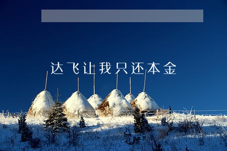 达飞让我只还本金