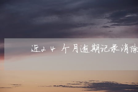 近24个月逾期记录消除 近24个月逾期记录消除