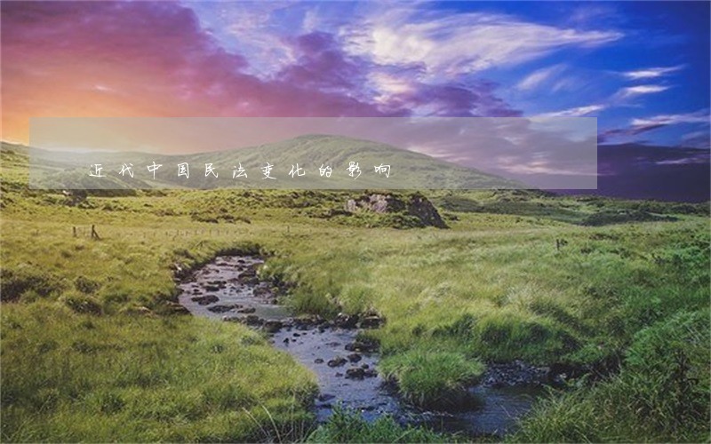 近代中国民法变化的影响 近代中国民法变化的影响