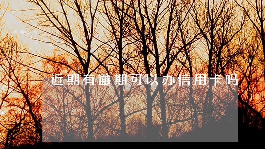 近期有逾期可以办信用卡吗 近期有逾期可以办信用卡吗