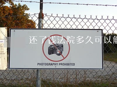 还了钱法院多久可以解除执行