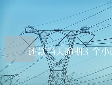 还款当天逾期3个小时的后果 还款当天逾期3个小时的后果