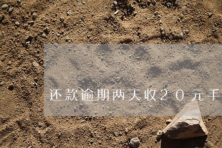 还款逾期两天收20元手续费 还款逾期两天收20元手续费