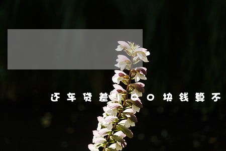 还车贷差100块钱算不算逾期 还车贷差100块钱算不算逾期