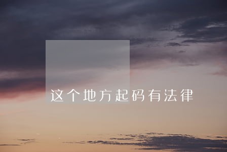 这个地方起码有法律 这个地方起码有法律