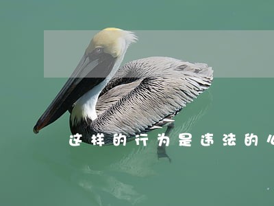 这样的行为是违法的么 这样的行为是违法的么