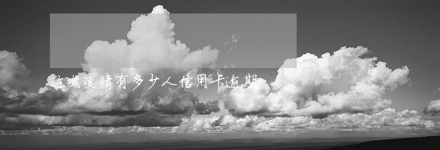 这次疫情有多少人信用卡逾期
