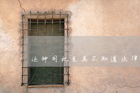 这种司机是真不知道法律是什么吗 这种司机是真不知道法律是什么吗