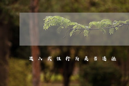 进入式性行为是否违法 进入式性行为是否违法