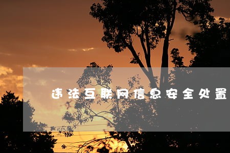 违法互联网信息安全处置方法 违法互联网信息安全处置方法