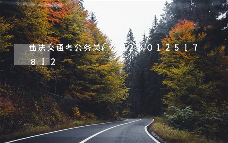 违法交通考公务员/2023012517812 违法交通考公务员/2023012517812