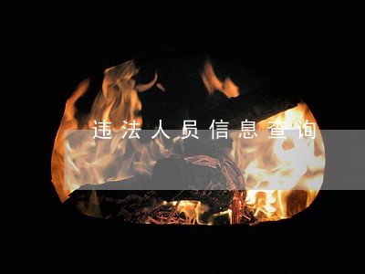 违法人员信息查询 违法人员信息查询