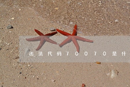 违法代码70070是什么违章 违法代码70070是什么违章
