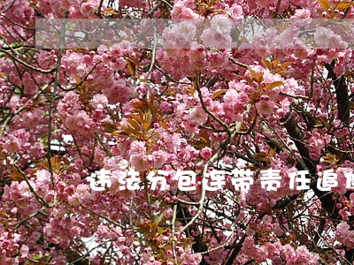 违法分包连带责任追偿