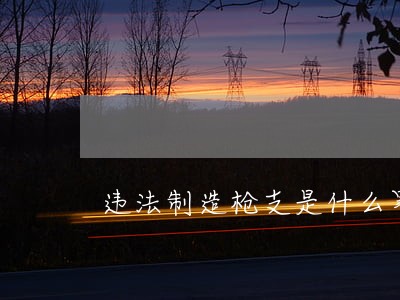 违法制造枪支是什么罪 违法制造枪支是什么罪