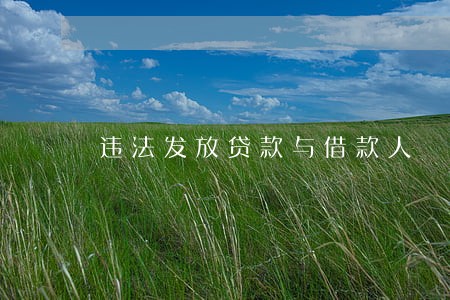 违法发放贷款与借款人 违法发放贷款与借款人