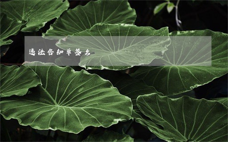违法告知单签名 违法告知单签名