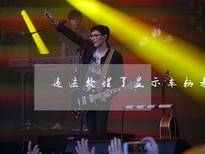 违法处理了显示车辆未处理