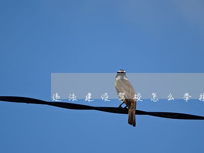 违法建设驾校怎么举报 违法建设驾校怎么举报
