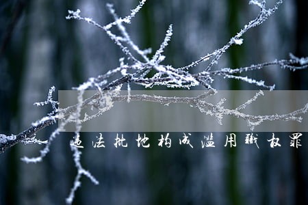 违法批地构成滥用职权罪 违法批地构成滥用职权罪