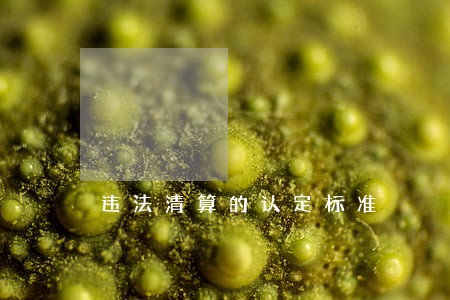 违法清算的认定标准 违法清算的认定标准