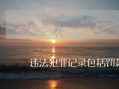 违法犯罪记录包括罚款吗 违法犯罪记录包括罚款吗