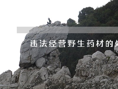 违法经营野生药材的处罚 违法经营野生药材的处罚