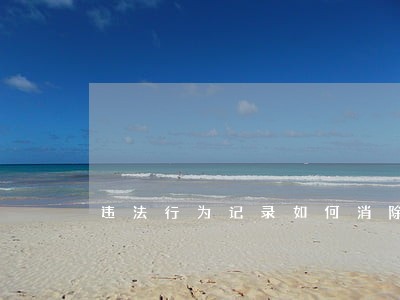 违法行为记录如何消除 违法行为记录如何消除
