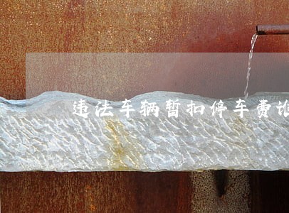 违法车辆暂扣停车费谁支付 违法车辆暂扣停车费谁支付