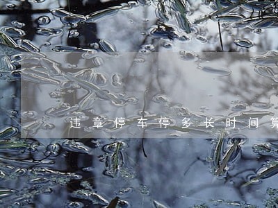 违章停车停多长时间算违法 违章停车停多长时间算违法