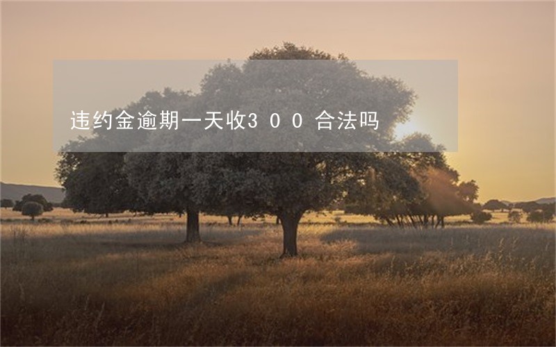 违约金逾期一天收300合法吗 违约金逾期一天收300合法吗