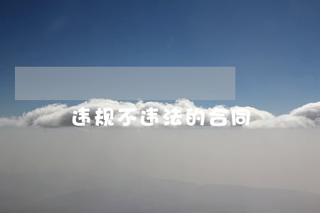 违规不违法的合同 违规不违法的合同