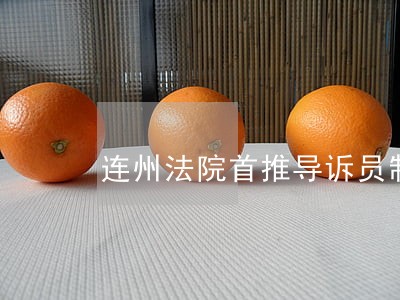 连州法院首推导诉员制度 连州法院首推导诉员制度