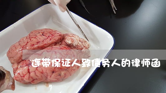 连带保证人致债务人的律师函