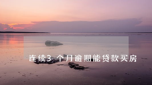 连续3个月逾期能贷款买房 连续3个月逾期能贷款买房