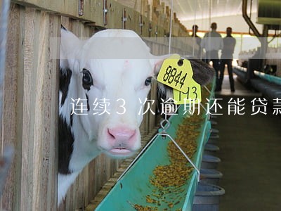 连续3次逾期还能贷款吗 连续3次逾期还能贷款吗