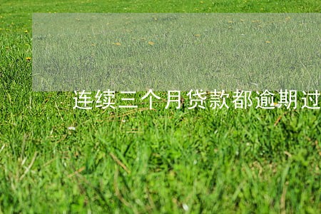 连续三个月贷款都逾期过 连续三个月贷款都逾期过