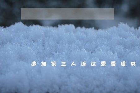 追加第三人诉讼需要提供什么 追加第三人诉讼需要提供什么