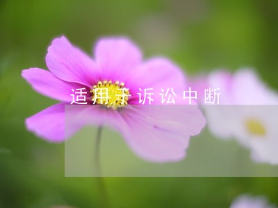 适用于诉讼中断 适用于诉讼中断
