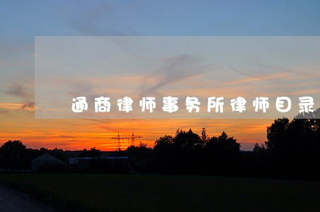 通商律师事务所律师目录 通商律师事务所律师目录