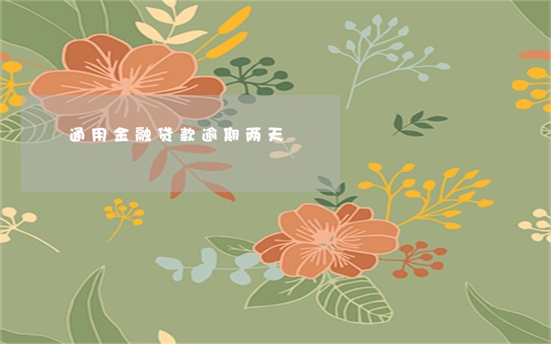 通用金融贷款逾期两天 通用金融贷款逾期两天