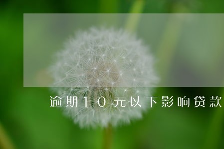 逾期10元以下影响贷款么