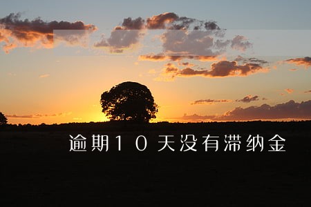 逾期10天没有滞纳金 逾期10天没有滞纳金