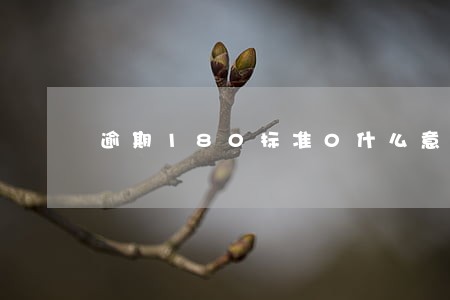 逾期180标准0什么意思 逾期180标准0什么意思