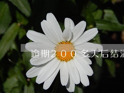 逾期200多天后结清 逾期200多天后结清