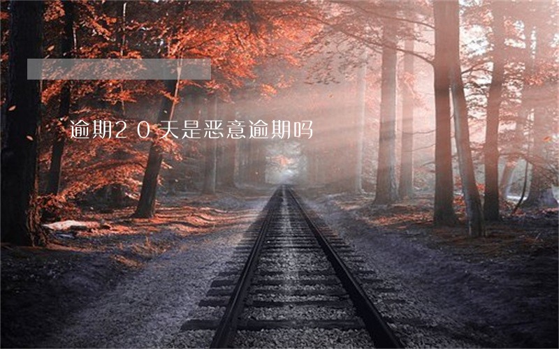 逾期20天是恶意逾期吗 逾期20天是恶意逾期吗