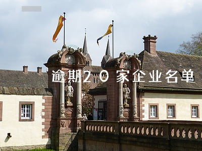 逾期20家企业名单 逾期20家企业名单