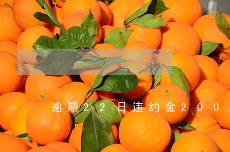 逾期22日违约金2000元合法 逾期22日违约金2000元合法
